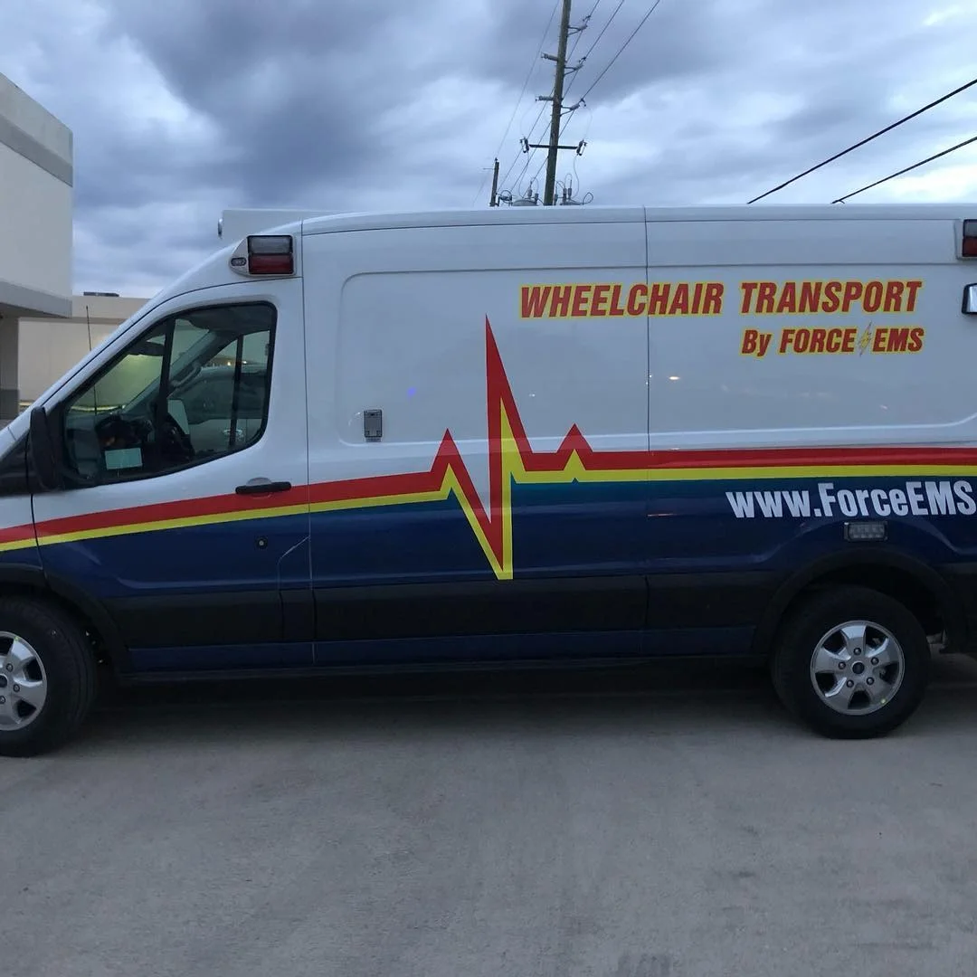 Force EMS Wheelchair Transport Van for Force EMS Medical Transport — Fleet & Vehicle Wraps installed by Stingray Signs LLC