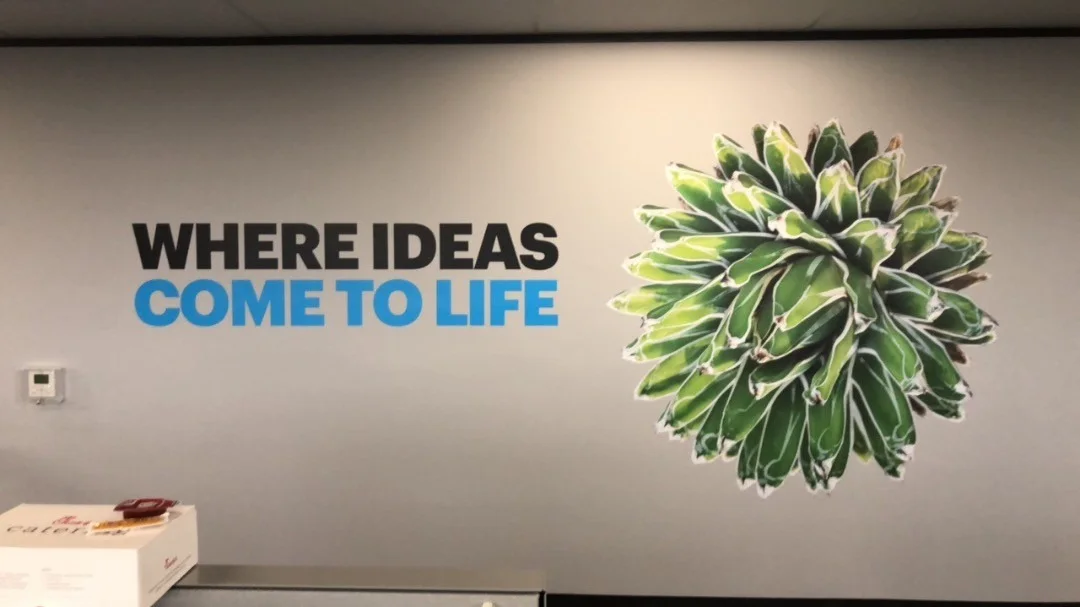 'Where Ideas Come To Life' Office Mural for Corporate Innovation Center — Wall Murals & Interiors installed by Stingray Signs LLC