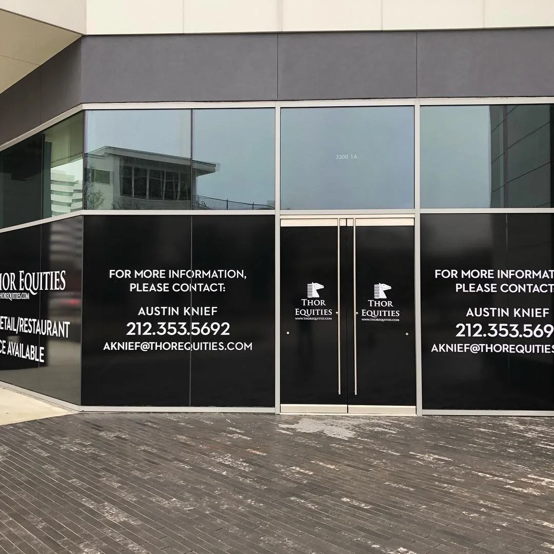 Thor Equities Commercial Leasing Wrap for Thor Equities Real Estate — Storefront Window Graphics installed by Stingray Signs LLC